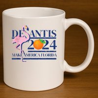 DeSantis 2024 Make America Florida Flamingo Election 11oz C Handle Ceramic Mug