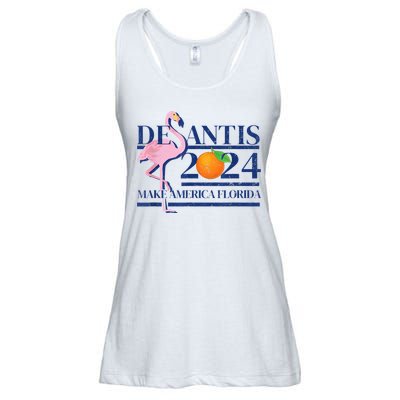 DeSantis 2024 Make America Florida Flamingo Election Ladies Essential Flowy Tank