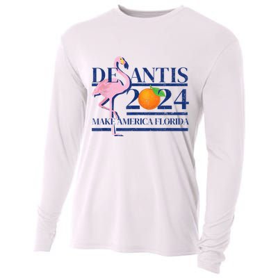DeSantis 2024 Make America Florida Flamingo Election Cooling Performance Long Sleeve Crew