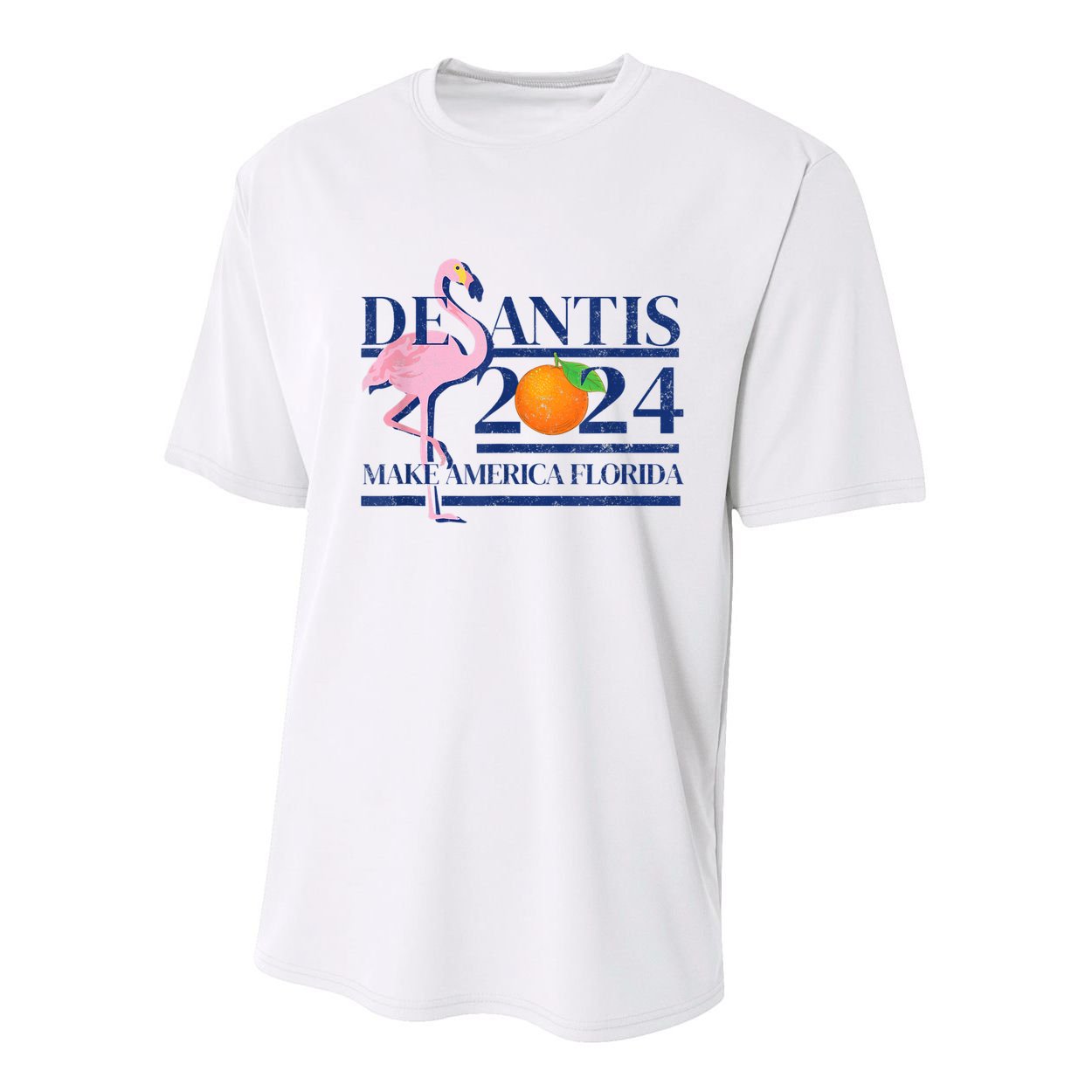 DeSantis 2024 Make America Florida Flamingo Election Youth Performance Sprint T-Shirt