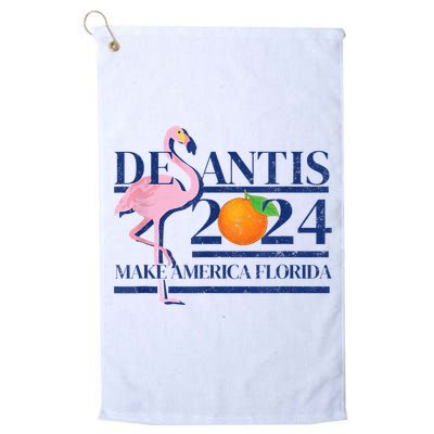 DeSantis 2024 Make America Florida Flamingo Election Golf Towel