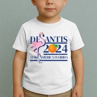 DeSantis 2024 Make America Florida Flamingo Election Toddler T-Shirt