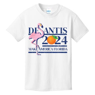 Desantis 2024 Make America Florida Flamingo Election Kids T-Shirt