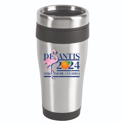 Desantis 2024 Make America Florida Flamingo 16oz Travel Tumbler