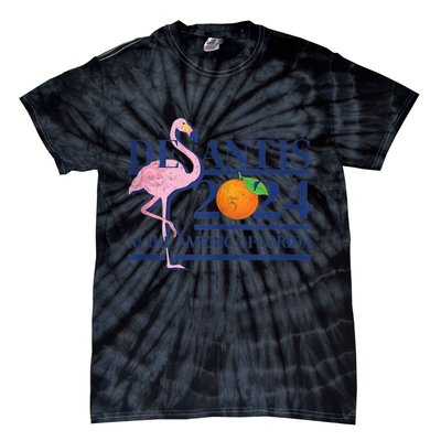 Desantis 2024 Make America Florida Flamingo Tie-Dye T-Shirt