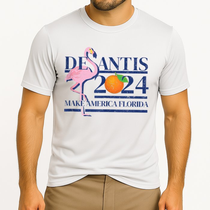 Desantis 2024 Make America Florida Flamingo Cooling Performance Crew T-Shirt