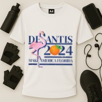 Desantis 2024 Make America Florida Flamingo Cooling Performance Crew T-Shirt