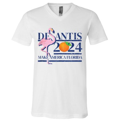 Desantis 2024 Make America Florida Flamingo V-Neck T-Shirt