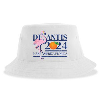 Desantis 2024 Make America Florida Flamingo Sustainable Bucket Hat