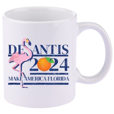 Desantis 2024 Make America Florida Flamingo 11oz C Handle Ceramic Mug