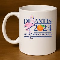 Desantis 2024 Make America Florida Flamingo 11oz C Handle Ceramic Mug