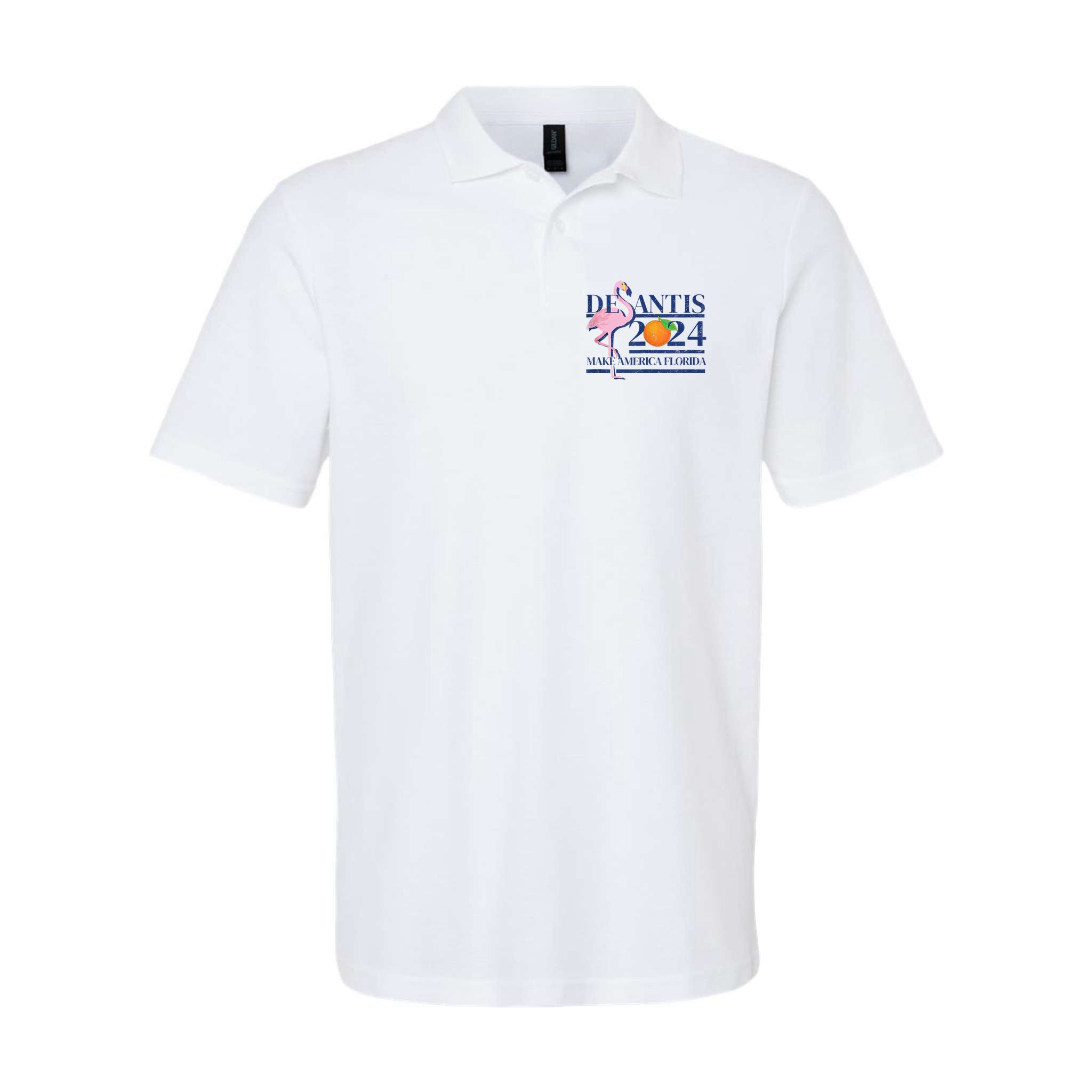 Desantis 2024 Make America Florida Flamingo Polo