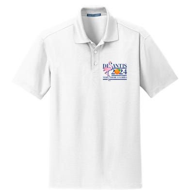 Desantis 2024 Make America Florida Flamingo Dry Zone Grid Polo