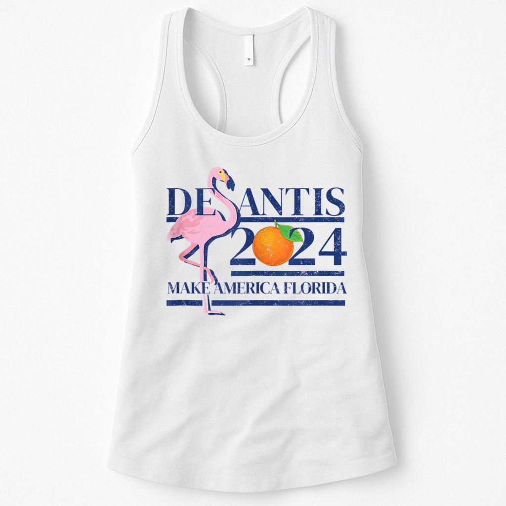 Desantis 2024 Make America Florida Flamingo Womens Tank Top