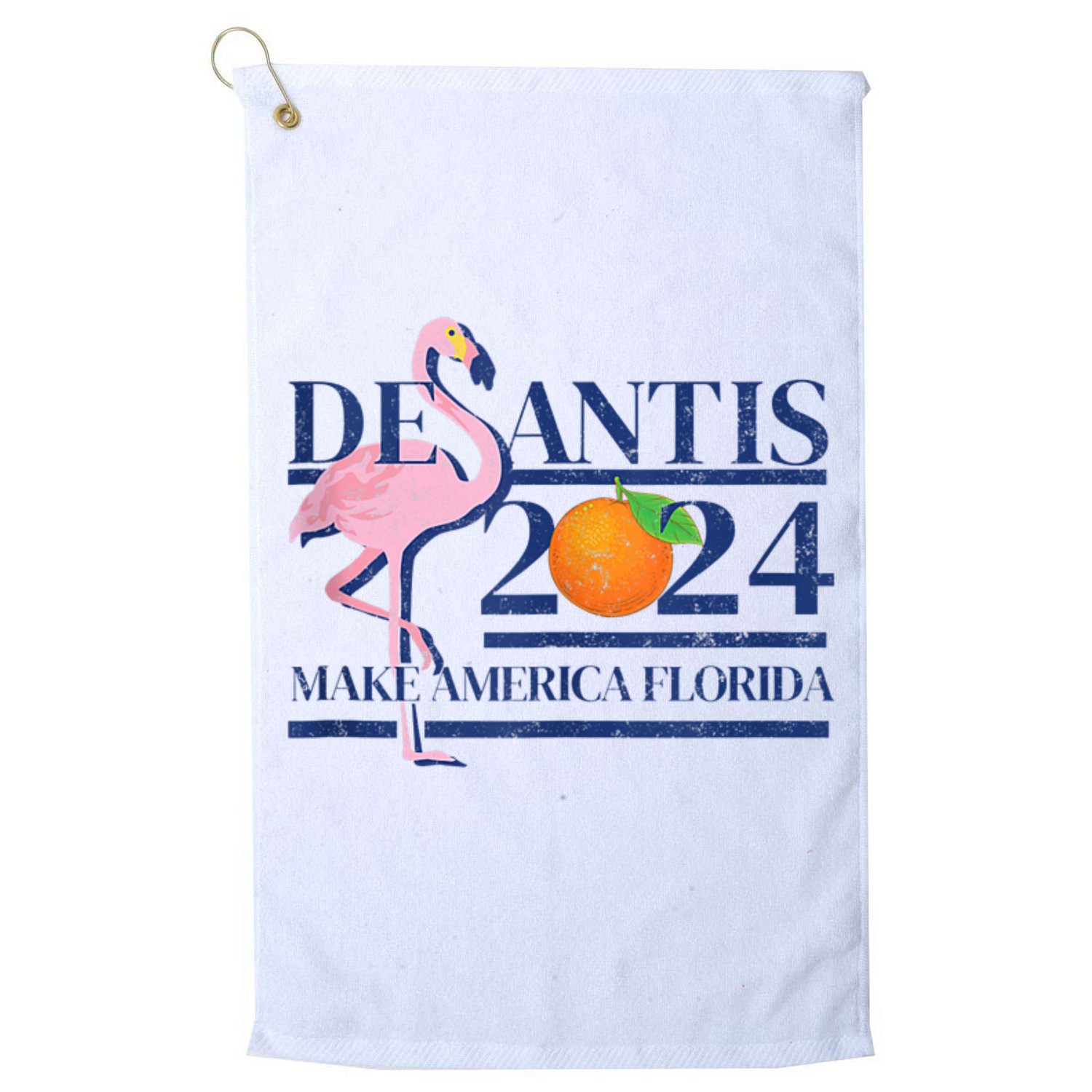 Desantis 2024 Make America Florida Flamingo Golf Towel