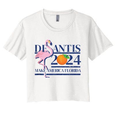 Desantis 2024 Make America Florida Flamingo Crop Top