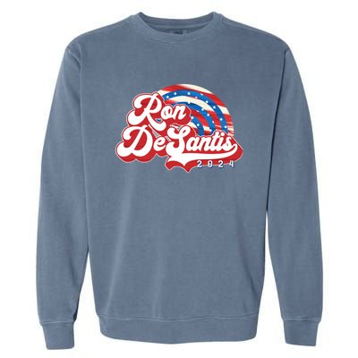 Desantis 2024 Make America Florida Election Retro Distressed Gift Garment-Dyed Sweatshirt