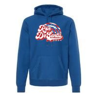 Desantis 2024 Make America Florida Election Retro Distressed Gift Premium Hoodie