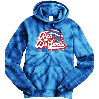 Desantis 2024 Make America Florida Election Retro Distressed Gift Tie Dye Hoodie