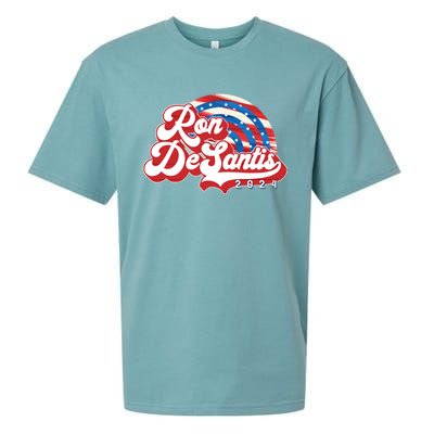 Desantis 2024 Make America Florida Election Retro Distressed Gift Sueded Cloud Jersey T-Shirt