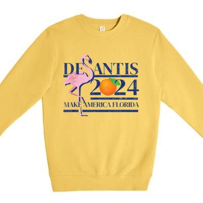 Desantis 2024 Make America Florida Flamingo Premium Crewneck Sweatshirt