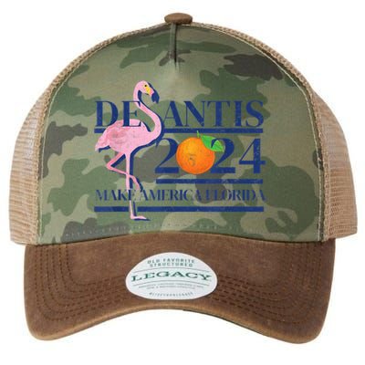 Desantis 2024 Make America Florida Flamingo Legacy Tie Dye Trucker Hat