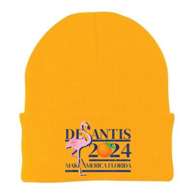 Desantis 2024 Make America Florida Flamingo Knit Cap Winter Beanie