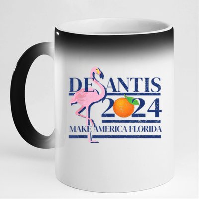 Desantis 2024 Make America Florida Flamingo 11oz Black Color Changing Mug