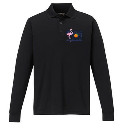 Desantis 2024 Make America Florida Flamingo Performance Long Sleeve Polo