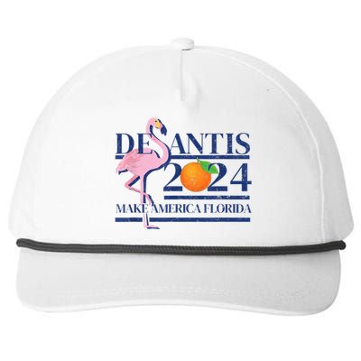 Desantis 2024 Make America Florida Flamingo Snapback Five-Panel Rope Hat