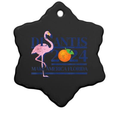 Desantis 2024 Make America Florida Flamingo Ceramic Star Ornament