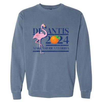 Desantis 2024 Make America Florida Flamingo Garment-Dyed Sweatshirt