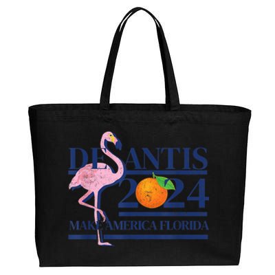 Desantis 2024 Make America Florida Flamingo Cotton Canvas Jumbo Tote