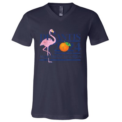 Desantis 2024 Make America Florida Flamingo V-Neck T-Shirt