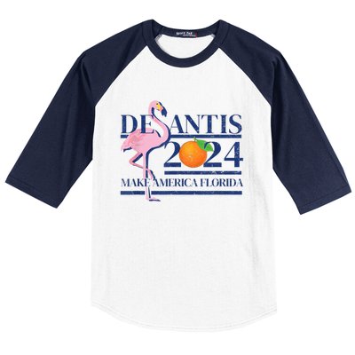 Desantis 2024 Make America Florida Flamingo Baseball Sleeve Shirt