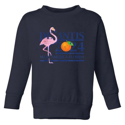 Desantis 2024 Make America Florida Flamingo Toddler Sweatshirt