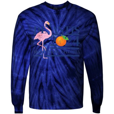 Desantis 2024 Make America Florida Flamingo Tie-Dye Long Sleeve Shirt