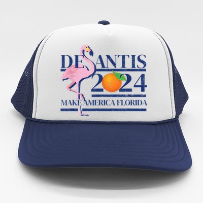 Desantis 2024 Make America Florida Flamingo Trucker Hat