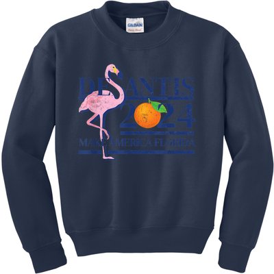 Desantis 2024 Make America Florida Flamingo Kids Sweatshirt