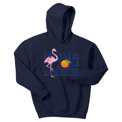 Desantis 2024 Make America Florida Flamingo Kids Hoodie