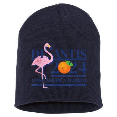 Desantis 2024 Make America Florida Flamingo Short Acrylic Beanie