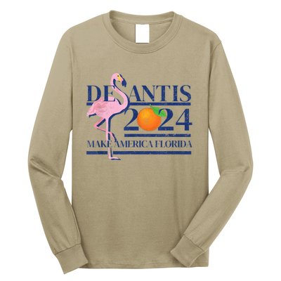 Desantis 2024 Make America Florida Flamingo Long Sleeve Shirt