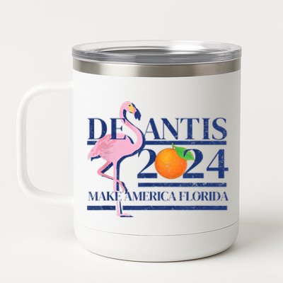 Desantis 2024 Make America Florida Flamingo 12 oz Stainless Steel Tumbler Cup