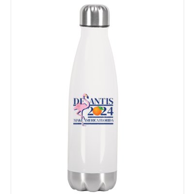 Desantis 2024 Make America Florida Flamingo Stainless Steel Insulated Water Bottle