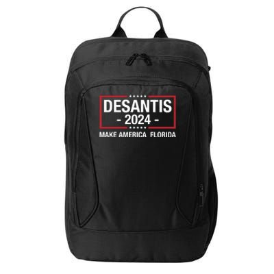 DeSantis 2024 Make America Florida Vintage US Flag City Backpack