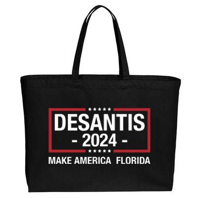 DeSantis 2024 Make America Florida Vintage US Flag Cotton Canvas Jumbo Tote