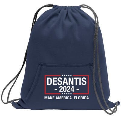 DeSantis 2024 Make America Florida Vintage US Flag Sweatshirt Cinch Pack Bag