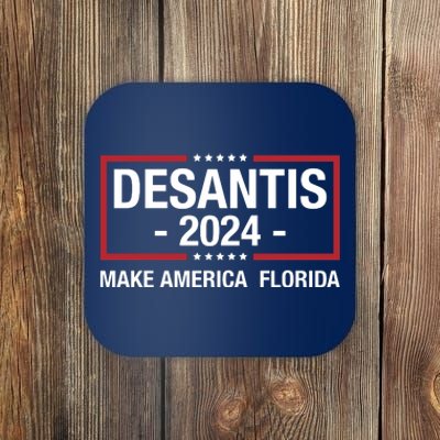 DeSantis 2024 Make America Florida Vintage US Flag Coaster