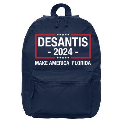 DeSantis 2024 Make America Florida Vintage US Flag 16 in Basic Backpack