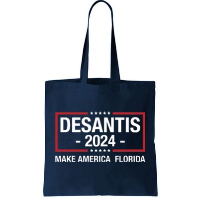 DeSantis 2024 Make America Florida Vintage US Flag Tote Bag